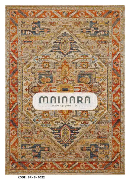 Karpet Bohemian (BR-B-0022) - Brown,Orange,Grey