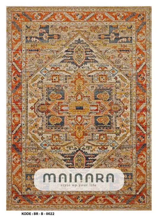 Karpet Bohemian (BR-B-0022) - Brown,Orange,Grey