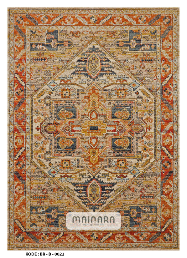 Karpet Bohemian (BR-B-0022) - Brown,Orange,Grey