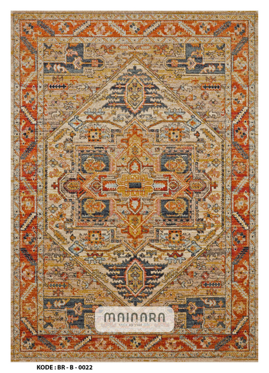 Karpet Bohemian (BR-B-0022) - Brown,Orange,Grey