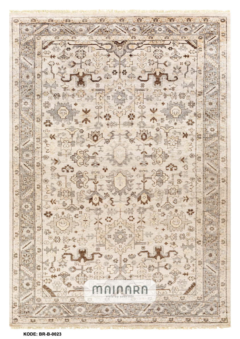 Karpet Bohemian (BR-B-0023) - Brown,Grey