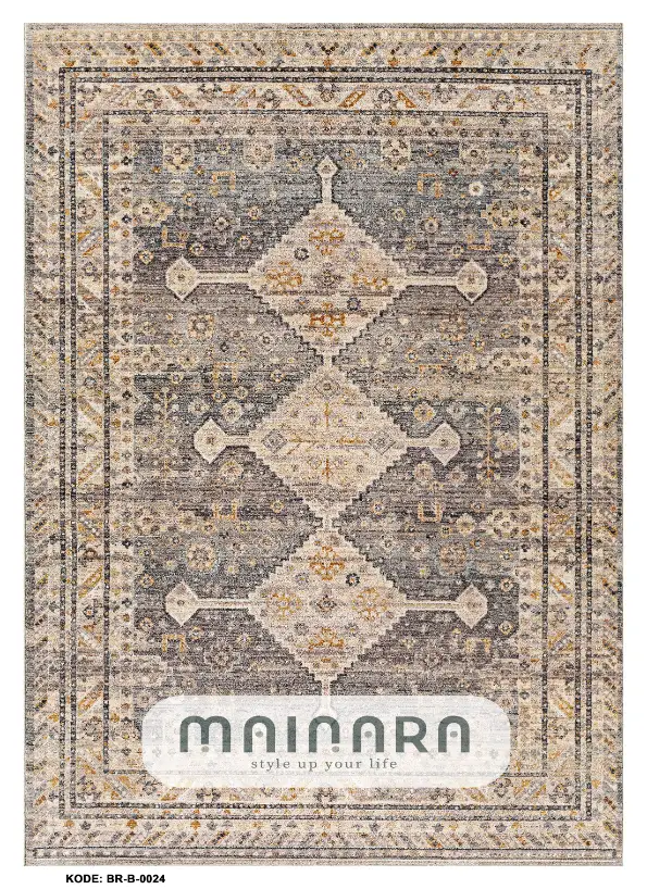 Karpet Bohemian (BR-B-0024) - Brown,Grey,Orange