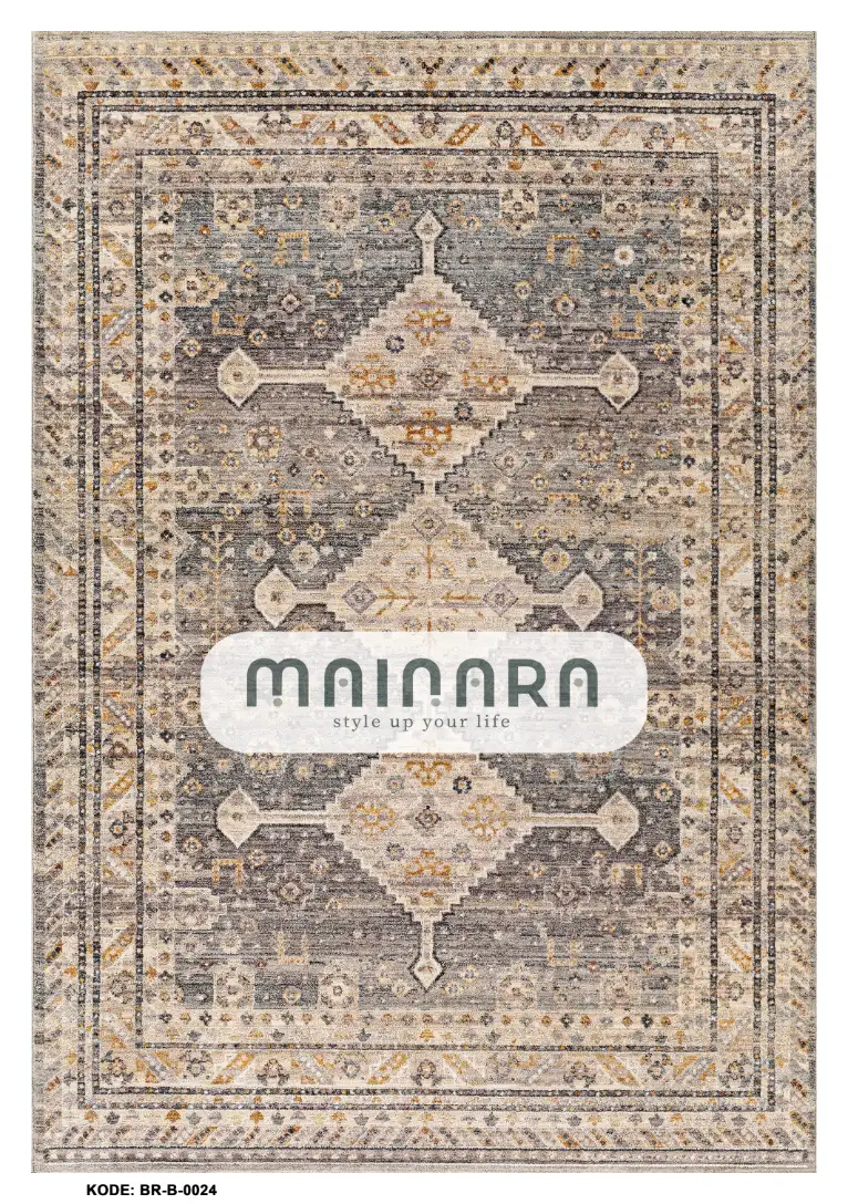 Karpet Bohemian (BR-B-0024) - Brown,Grey,Orange