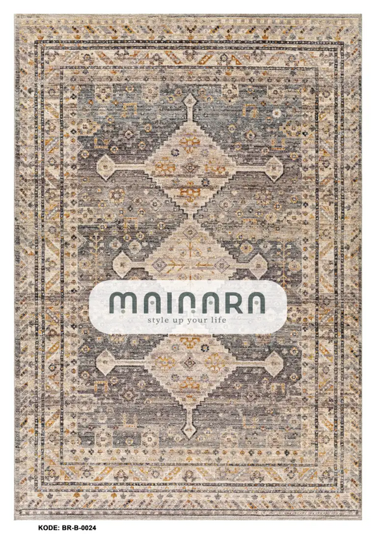 Karpet Bohemian (BR-B-0024) - Brown,Grey,Orange