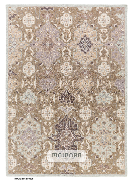 Karpet Bohemian (BR-B-0025) - Brown,Cream