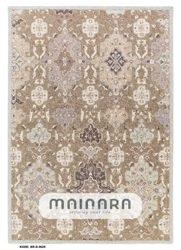 Karpet Bohemian (BR-B-0025) - Brown,Cream
