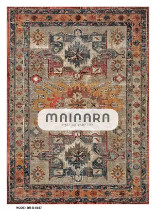 Karpet Bohemian (BR-B-0027) - Brown,Orange,Red,Grey,Green