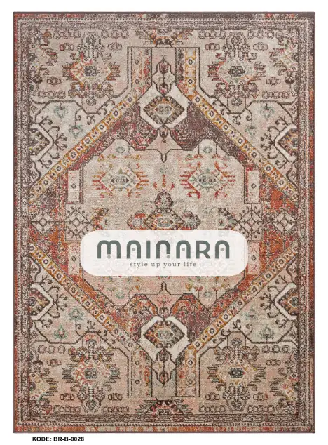 Karpet Tradisional (BR-B-0028) - Brown,Orange,Yellow,Pink