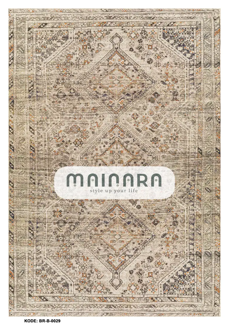 Karpet  Bohemian (BR-B-0029) - Brown,Orange.Black