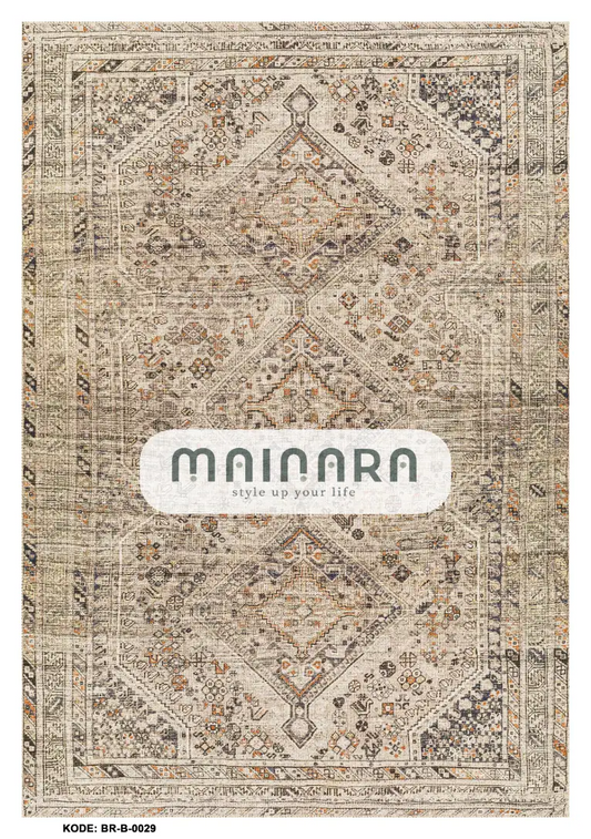 Karpet  Bohemian (BR-B-0029) - Brown,Orange.Black