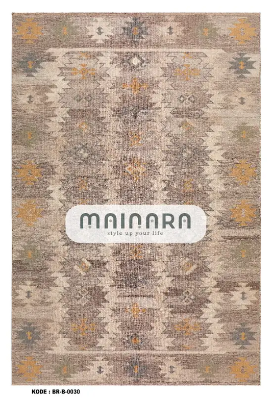 Karpet Bohemian (BR-B-0030) - Brown,Orange,Cream