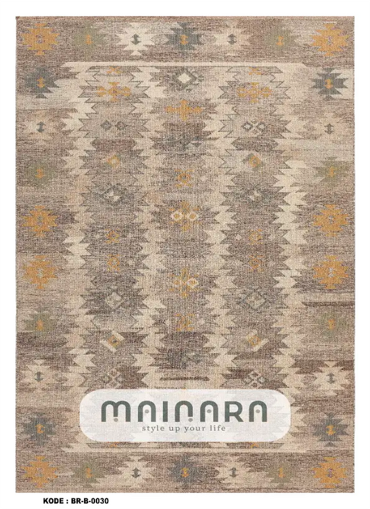 Karpet Bohemian (BR-B-0030) - Brown,Orange,Cream