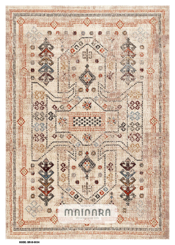 Karpet Bohemian (BR-B-0034) - Brown,Cream,Red,Blue