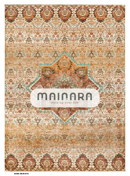 Karpet Bohemian (BR-B-0035) - Brown,Orange,Cream,Green