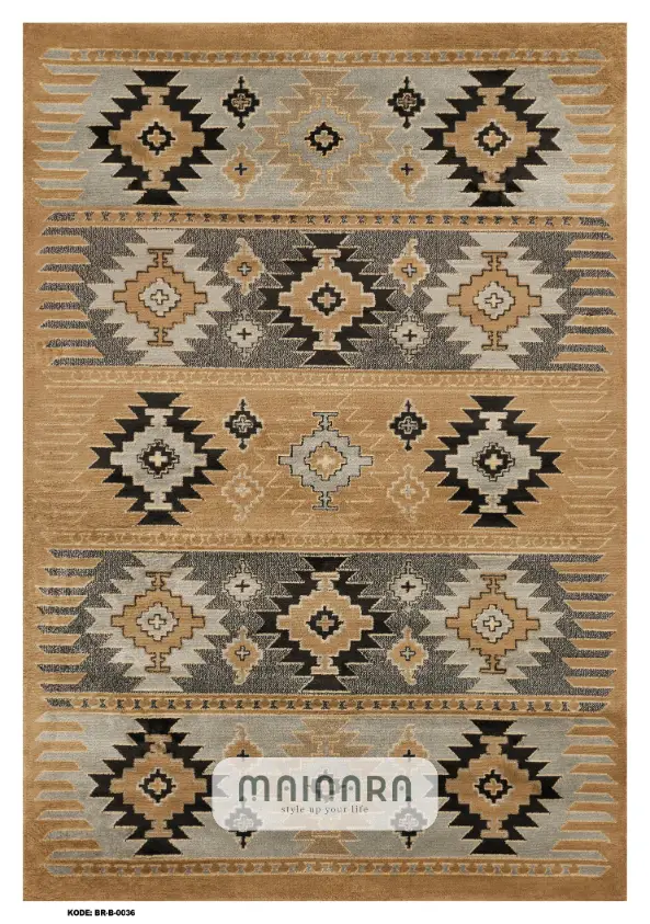 Karpet Bohemian (BR-B-0036) - Brown,Grey