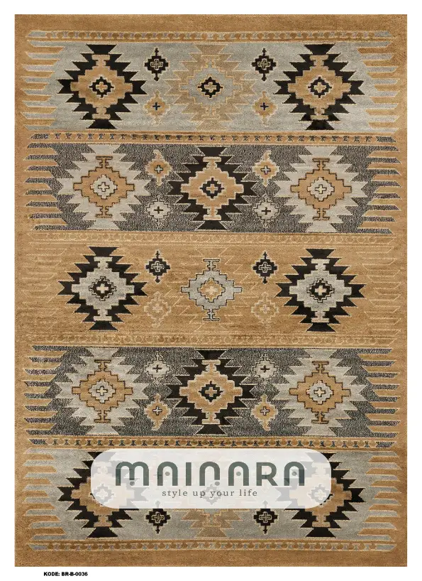 Karpet Bohemian (BR-B-0036) - Brown,Grey