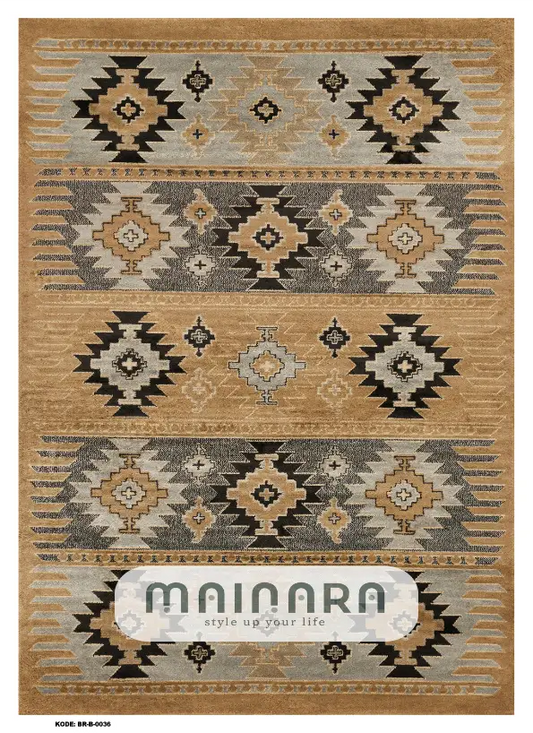 Karpet Bohemian (BR-B-0036) - Brown,Grey