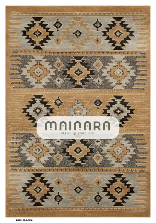 Karpet Bohemian (BR-B-0036) - Brown,Grey