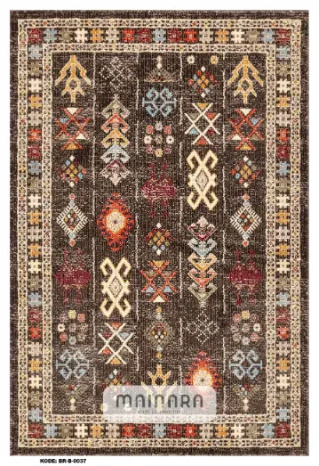 Karpet Bohemian (BR-B-0037) - Brown,Cream,Red,Grey