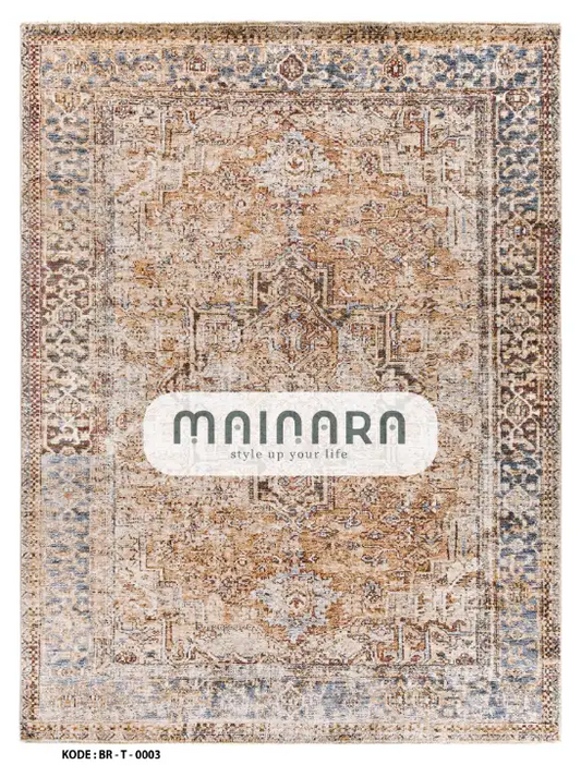 Karpet Tradisional (BR-T-0003) - Brown,Cream,Grey