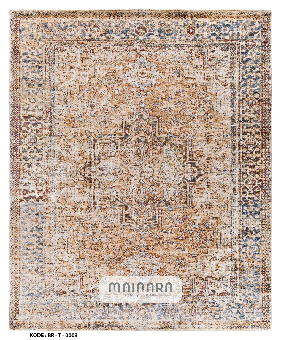 Karpet Tradisional (BR-T-0003) - Brown,Cream,Grey