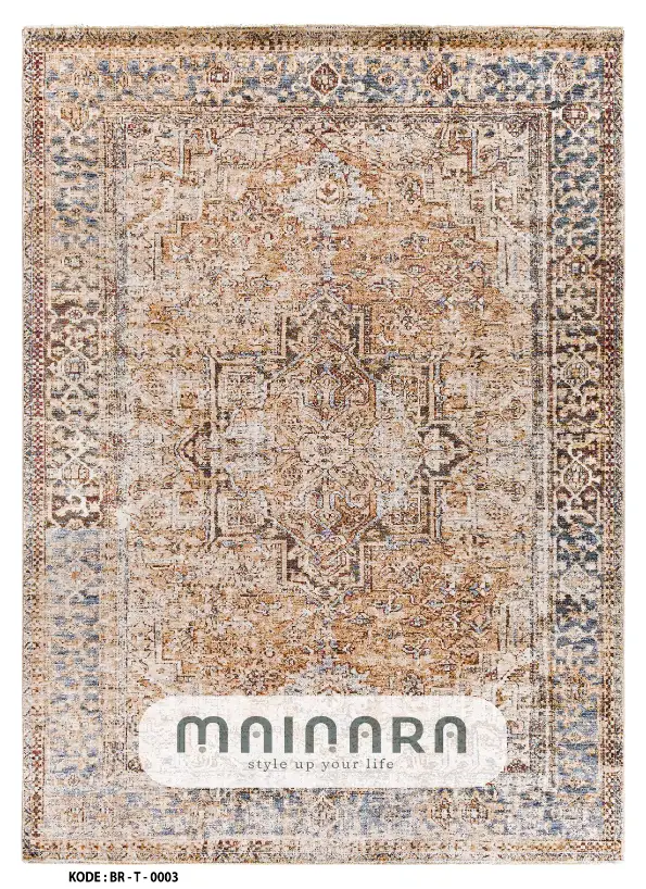 Karpet Tradisional (BR-T-0003) - Brown,Cream,Grey