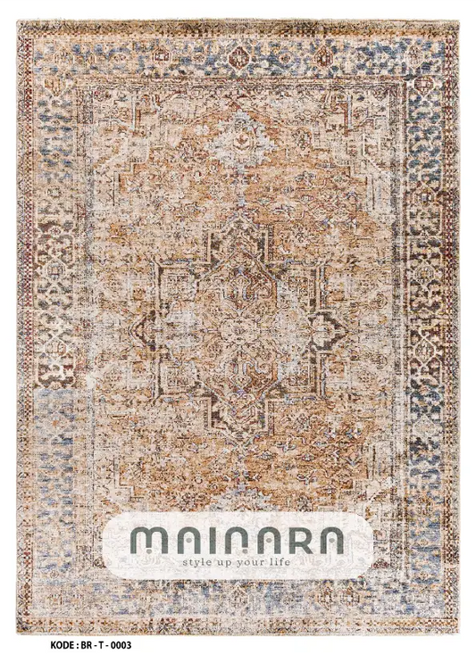 Karpet Tradisional (BR-T-0003) - Brown,Cream,Grey