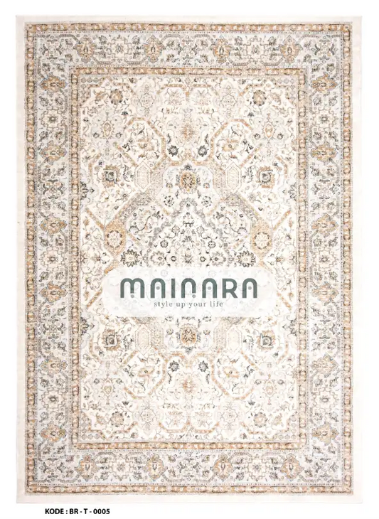 Karpet Tradisional (BR-T-0005) - Brown,Cream,Black