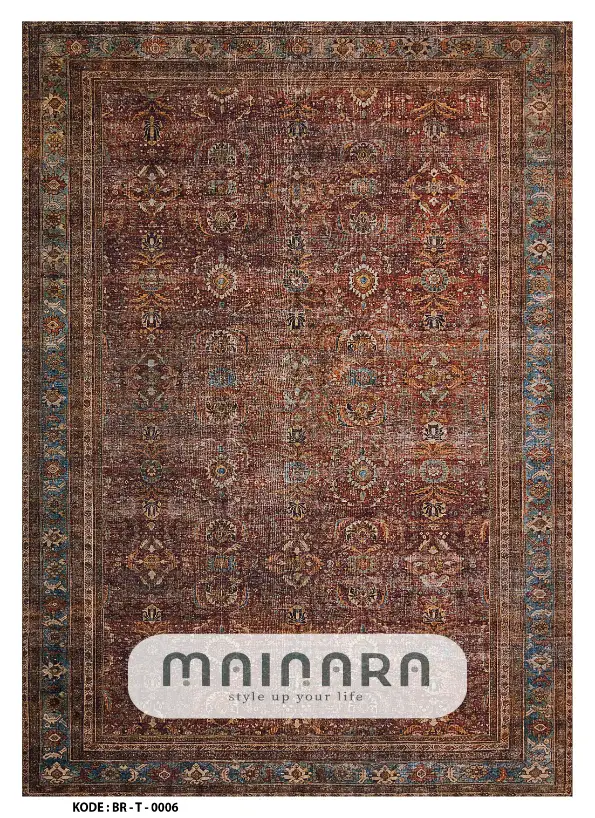 Karpet Tradisional (BR-T-0006) - Brown,Blue