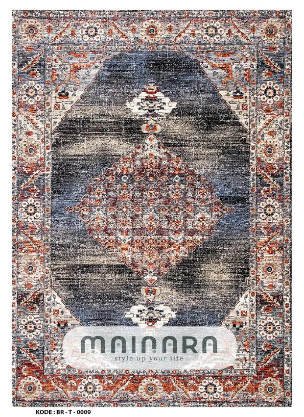 Karpet Tradisional (BR-T-0009) - Brown,Black,Blue