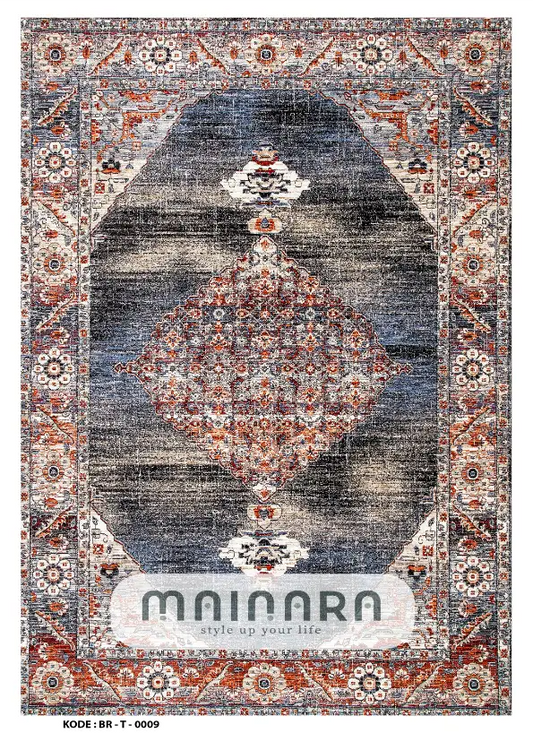 Karpet Tradisional (BR-T-0009) - Brown,Black,Blue