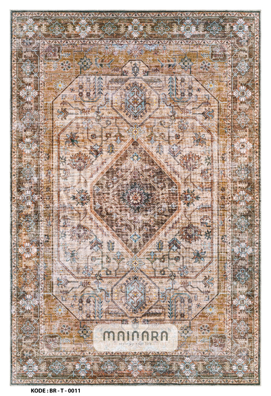 Karpet Tradisional (BR-T-0011) - Brown,Green
