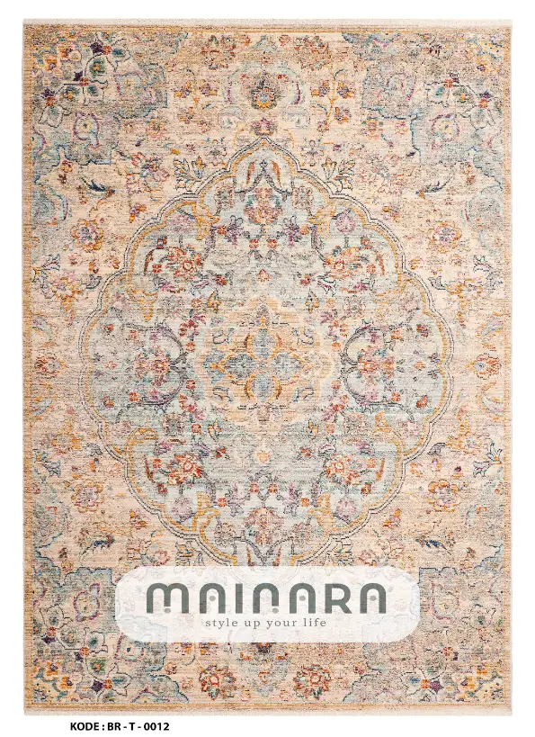 Karpet Tradisional (BR-T-0012) - Brown,Blue,Cream