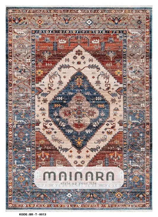 Karpet Tradisional (BR-T-0013) - Brown,Blue,Cream
