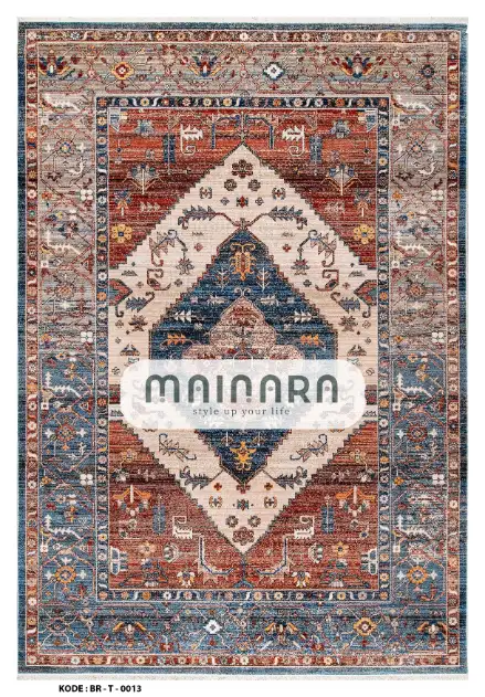 Karpet Tradisional (BR-T-0013) - Brown,Blue,Cream