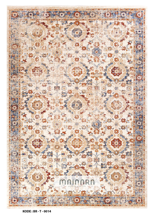 Karpet Tradisional (BR-T-0014) - Brown,Blue,Cream
