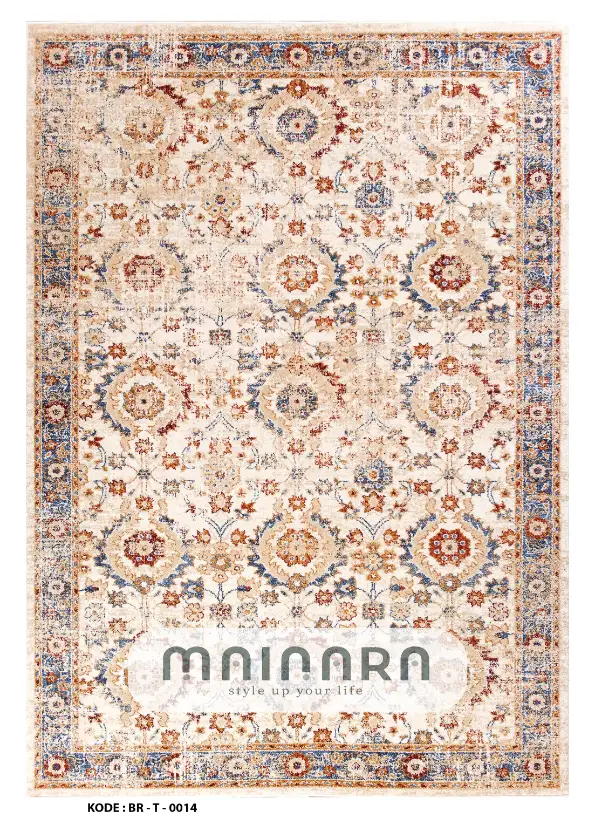 Karpet Tradisional (BR-T-0014) - Brown,Blue,Cream