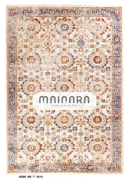 Karpet Tradisional (BR-T-0014) - Brown,Blue,Cream