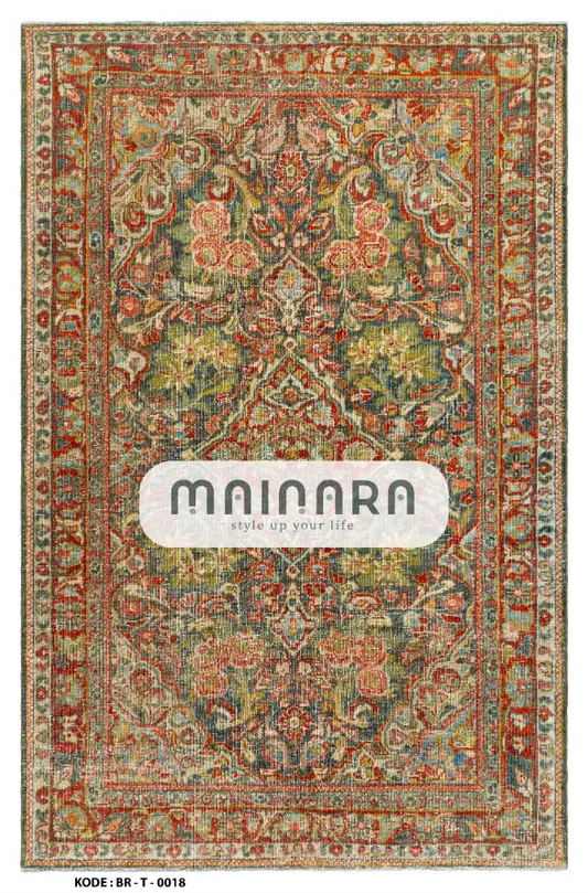 Karpet Tradisional (BR-T-0018) - Brown,Green,Red