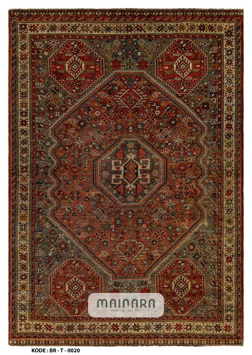 Karpet Tradisional (BR-T-0020) - Brown,Red,Green
