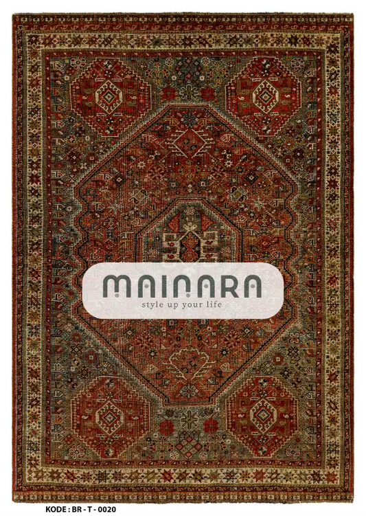 Karpet Tradisional (BR-T-0020) - Brown,Red,Green