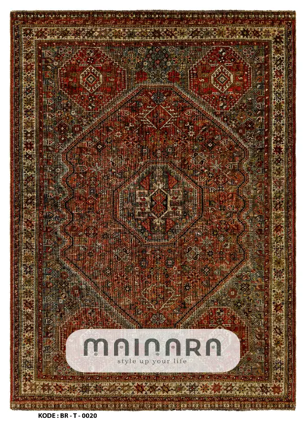 Karpet Tradisional (BR-T-0020) - Brown,Red,Green