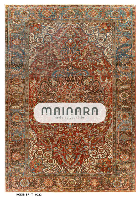 Karpet Tradisional (BR-T-0022) - Brown,Red,Blue