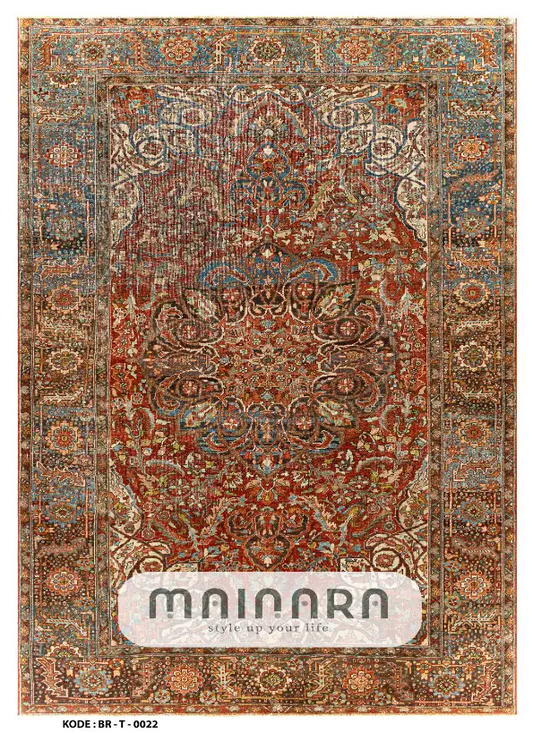 Karpet Tradisional (BR-T-0022) - Brown,Red,Blue