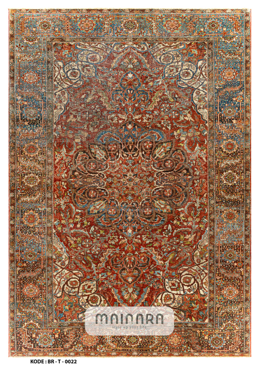 Karpet Tradisional (BR-T-0022) - Brown,Red,Blue