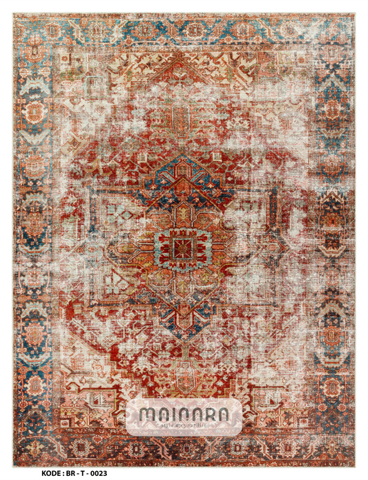 Karpet Tradisional (BR-T-0023) - Brown,Red,Green