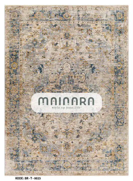 Karpet Tradisional (BR-T-0025) - Brown,Blue,Cream