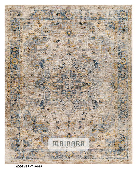 Karpet Tradisional (BR-T-0025) - Brown,Blue,Cream