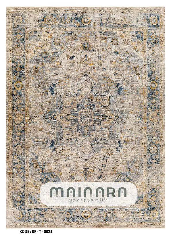 Karpet Tradisional (BR-T-0025) - Brown,Blue,Cream