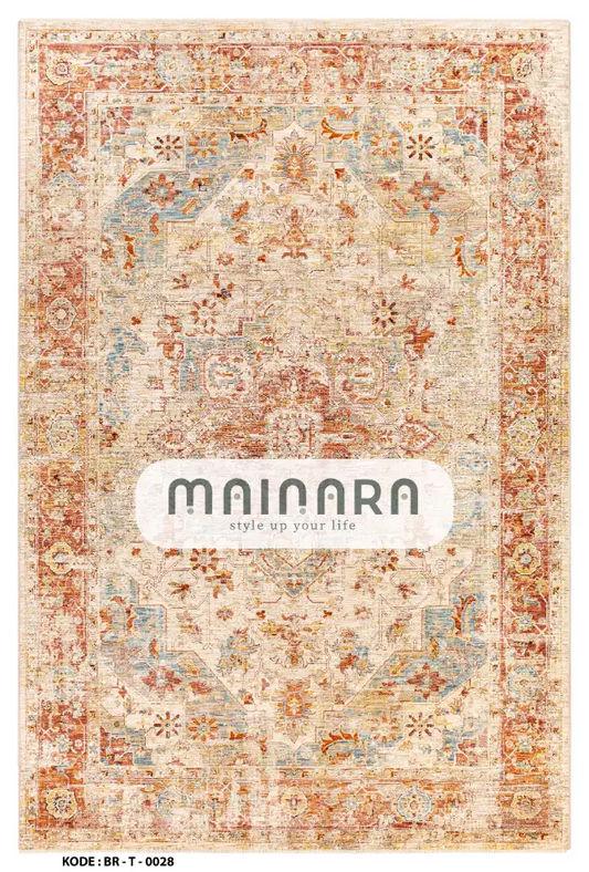 Karpet Tradisional (BR-T-0028) - Brown,Orange,Blue